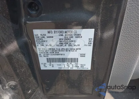 2005 Ford F-150 Stx/Xl/Xlt from USA, damaged, VIN 1FTRF122X5KB97815